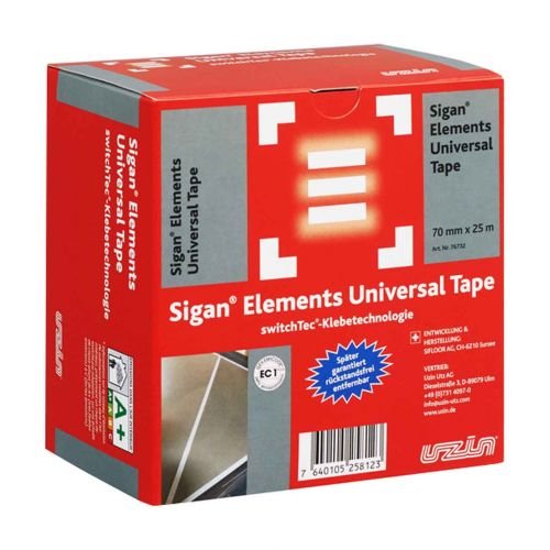 UZIN Sigan Elements Universal Tape 70mm x 25m PVC-Designbeläge maßstabil auf Spachtelmasse, Spanplatte, Metall oder bestehende Nutzbeläge kleben von UZIN