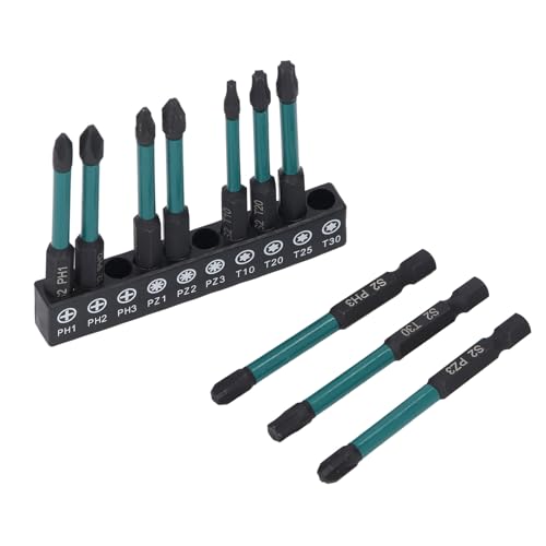 1/4in -Hex -Schaftschraubendreherbit Set, 10 Pcs Schwarz Phosphating Legierstahl Stahl Wirkungsbeständiger Treiber Bit Set Eingestellt von Uadme