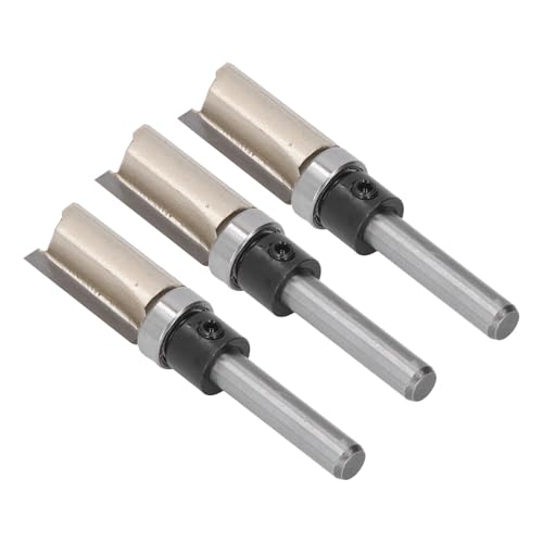 Gerade Router -Bit, 3 Stcs Doppelflöten -Wolframstahlstahl Hohe Härte Flush Trimm Router Bit für Holzbearbeitung von Uadme