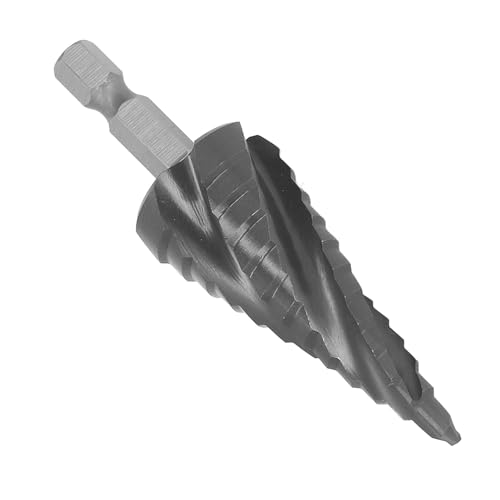 Rilloved Step Drill, Stiefmaschinenbohrer 4 Flöte 1/4in Sechskant Shank 12 Schritt 3/16-7/8 -Zoll -Spiralbohrer für Holzbearbeitung von Uadme