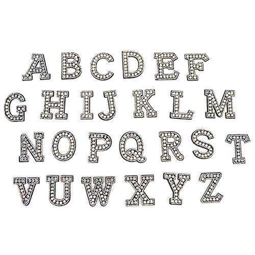 Uadme Buchstaben-Aufnäher Zum Aufbügeln, Alphabet-Applikationen, Aufnäher Mit Selbstklebendem, Gesticktem A-Z-Buchstabenabzeichen, Dekorative Reparaturflicken Für Hüte, Schuhe, Taschen, Kleidung von Uadme