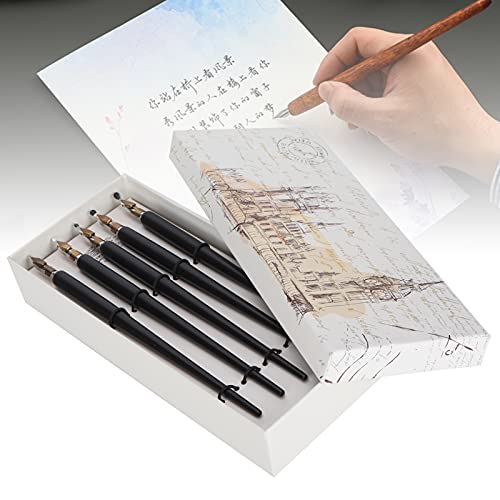 Uadme Comic Dip Pen Dip Pen Holz Dip Pen Set für Kalligraphie und Malerei, langer dünner schwarzer Griff Home Office Art Füllfederhalter Geschenk von Uadme