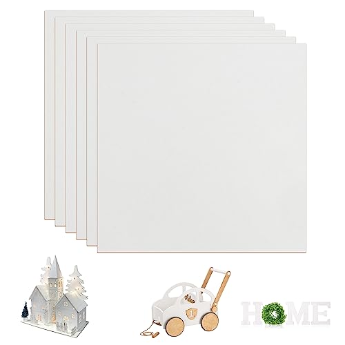 Uadme MDF-Platten, MDF-Platte 3 mm, 6 Stück, 30 x 30 cm, Holzfaser, MDF-Blatt für Lasergravur, Malerei und Dekoration (weiß) von Uadme