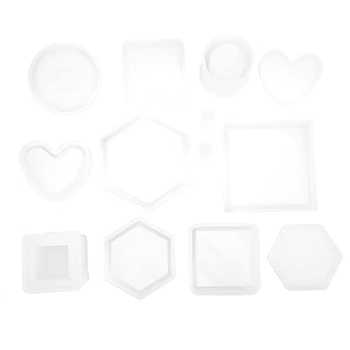 Uadme Silikon-Spiegelform-Set, 10-teilig, dreidimensional, spiegelnd, kugelförmig, zylindrisch, Anhänger, Harz, DIY-Schmuck, Tropfkleberform-Set von Uadme