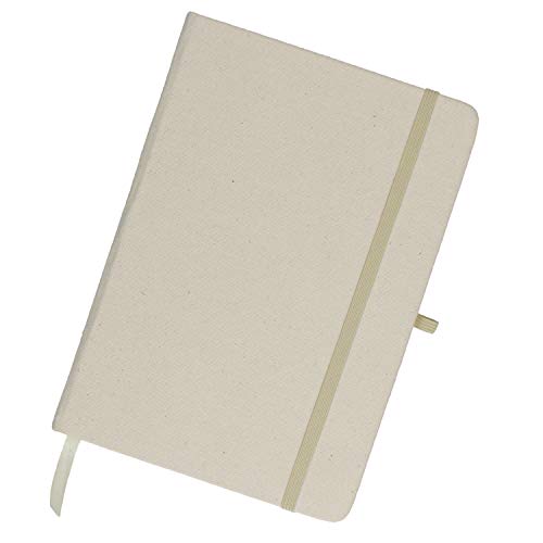 Notizbuch A5 Kariert - Cotton - mit Einband aus Baumwolle 70g/m² Papier naturfarben 96 Seiten | Tagebuch Schreibblock Notizblock Notizheft Business Journal (A5) von Uakeii