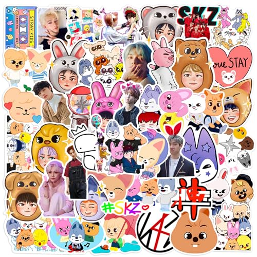 Stray Kids Sticker, Stray Kids Aufkleber, Stray Kids Sticker Kinder, Stray Kids Aufkleber Wasserfest Ubephant 50 pcs Kinder Sticker Set Wasserfester Vinyl Aufkleber für Laptop Scrapbook Skateboard von Ubephant