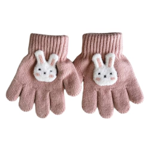 Ubxvamm 1 Paar Cartoon-Kinderhandschuhe, weicher und atmungsaktiver Strickstoff für Jungen und Mädchen, 3–6 Jahre, Winter, Outdoor, Spiel-Fäustlinge, warm von Ubxvamm