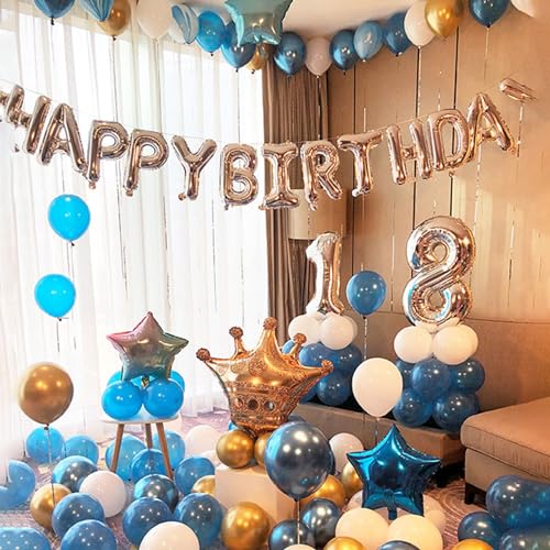 UdacA Frozen Party Luftballons, 25 Stück Luftballons Gefrorene, Eis und Schnee Deko Kindergeburtstag Ballons mit Happy Birthday Banner für Kindergeburtstag Deko 5. Geburtstag von UdacA