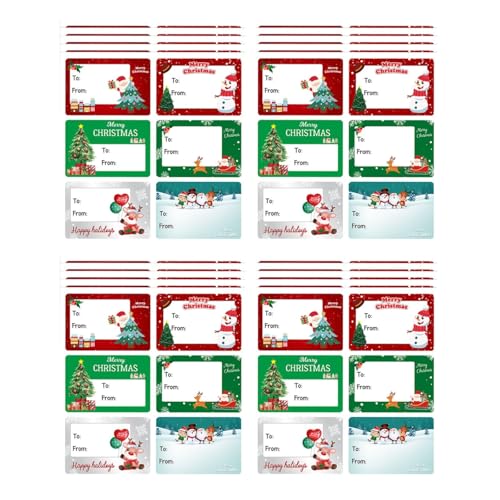 20Stk Weihnachts Etiketten Aufkleber Sticker selbstklebende Aufkleber Weihnachts Namensetiketten Weihnachtsnamensschilder Weihnachtsges Aufkleber für Geschenke Festival Urlaub Dekoration (5) von Udbeksid