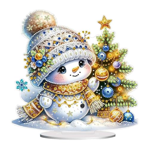 Udbeksid DIY Diamond Painting Weihnachten Tischdeko Diamant Painting Schneemann Deko Ornamente Diamant Malerei Stehend Kunst Set Weihnachtsdekoration Geschenk Hausgeschenk Deko Geschenke(#14) von Udbeksid