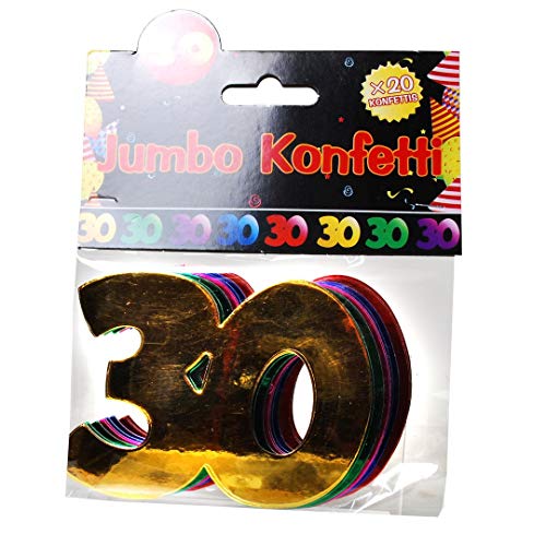 Jumbo Zahlen Konfetti "30" Geburtstag Dekoration Party Tischdeko bunt von BYUP