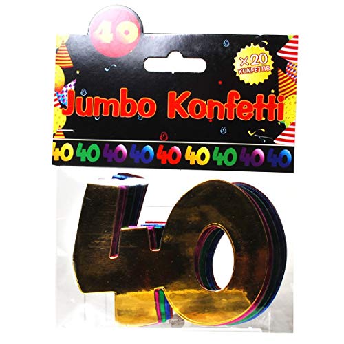 Jumbo Zahlen Konfetti "40" Geburtstag Dekoration Party Tischdeko bunt von Fiico