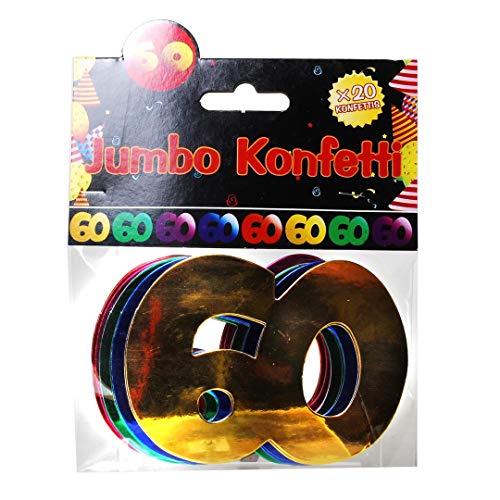 Jumbo Zahlen Konfetti "60" Geburtstag Dekoration Party Tischdeko bunt von Udo Schmidt