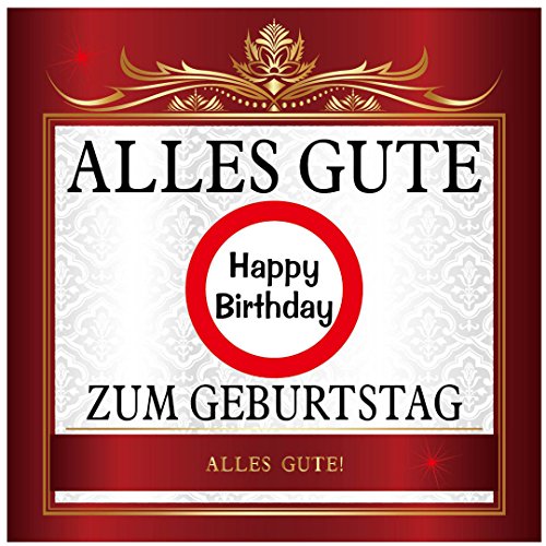 Udo Schmidt Aufkleber Alles Gute zum Geburtstag Happy Birthday Sticker, Rot, 10 x 10 cm, Papier von Udo Schmidt