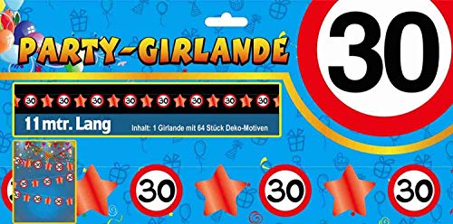 Udo Schmidt Party-Glitter Girlande "30" 11m lang von Udo Schmidt