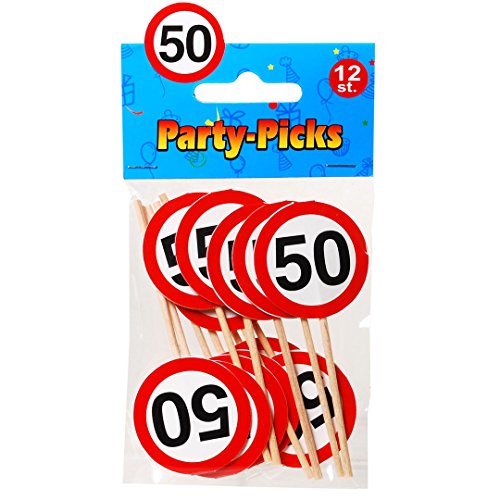 Udo Schmidt 'Party Picks 50 Birthday Mini Sign Male Decorative Sticker Skewers von Udo Schmidt