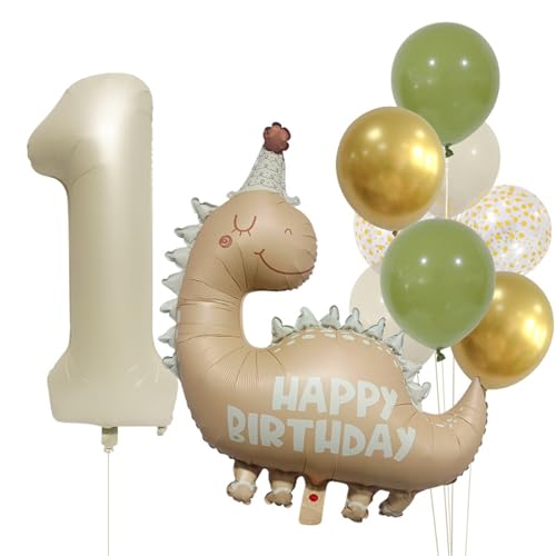 Geburtstagsdeko Mädchen - 10 Stück Mädchen Dinosaurier Deko Geburtstag Junge Geburtstag Dinosaurier Folienballon Ballon Geburtstag Mädchen (1 Jahr) von Ueiwffzo