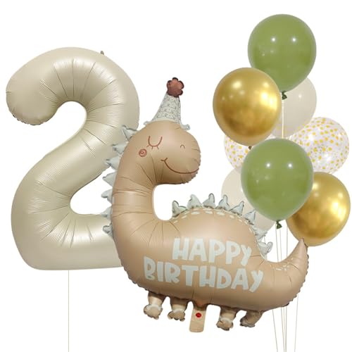 Geburtstagsdeko Mädchen - 10 Stück Mädchen Dinosaurier Deko Geburtstag Junge Geburtstag Dinosaurier Folienballon Ballon Geburtstag Mädchen (2 Jahr) von Ueiwffzo