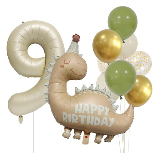 Geburtstagsdeko Mädchen - 10 Stück Mädchen Dinosaurier Deko Geburtstag Junge Geburtstag Dinosaurier Folienballon Ballon Geburtstag Mädchen (9 Jahr) von Ueiwffzo