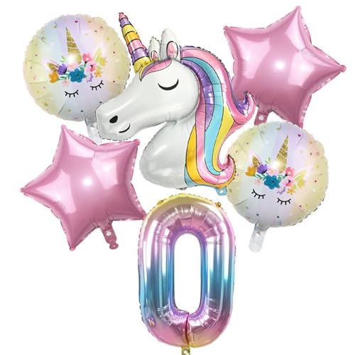 Geburtstagsdeko Mädchen - 6 Stück Mädchen Einhorn Deko Geburtstag Mädchen Geburtstag Schmetterling Folienballon Rosa Schmetterling Ballon Geburtstag Mädchen (0 Jahr) von Ueiwffzo