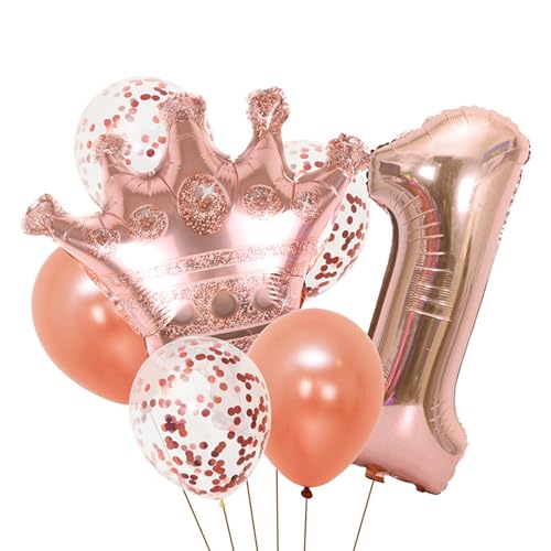 Luftballon Geburtstag Roségold, Geburtstagsdeko Mädchen, Krone Ballon Geburtstag, Geburtstagsdeko Mädchen, Happy Birthday Folienballon, Ballon Deko zum Geburtstag Mädchen (1 Jahr) von Ueiwffzo