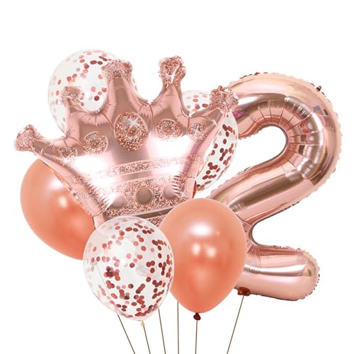 Luftballon Geburtstag Roségold, Geburtstagsdeko Mädchen, Krone Ballon Geburtstag, Geburtstagsdeko Mädchen, Happy Birthday Folienballon, Ballon Deko zum Geburtstag Mädchen (2 Jahr) von Ueiwffzo