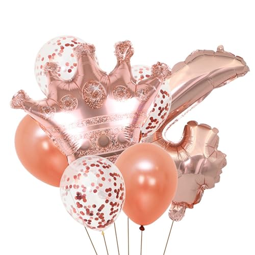 Luftballon Geburtstag Roségold, Geburtstagsdeko Mädchen, Krone Ballon Geburtstag, Geburtstagsdeko Mädchen, Happy Birthday Folienballon, Ballon Deko zum Geburtstag Mädchen (4 Jahr) von Ueiwffzo