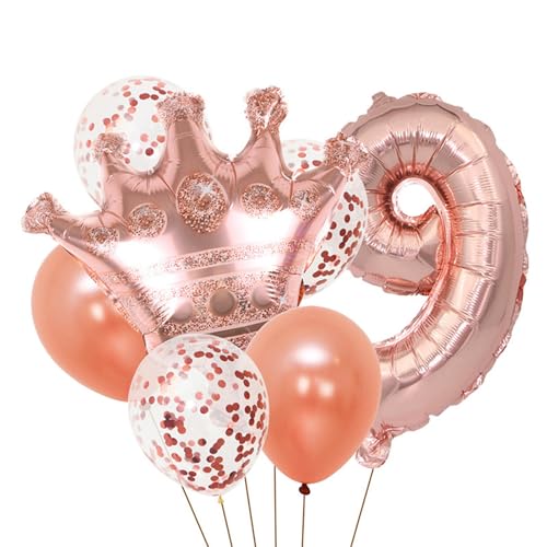 Luftballon Geburtstag Roségold, Geburtstagsdeko Mädchen, Krone Ballon Geburtstag, Geburtstagsdeko Mädchen, Happy Birthday Folienballon, Ballon Deko zum Geburtstag Mädchen (9 Jahr) von Ueiwffzo