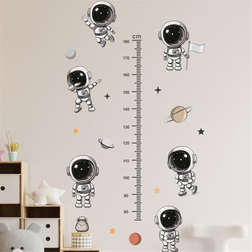 Ueiwffzo Astronaut Messlatte für Kinder, Astronaut Aufkleber, Wandaufkleber Kinderzimmer, Messlatte Kind wandtattoo, Kinderzimmer Deko für Jungen und Mädchen (1#) von Ueiwffzo