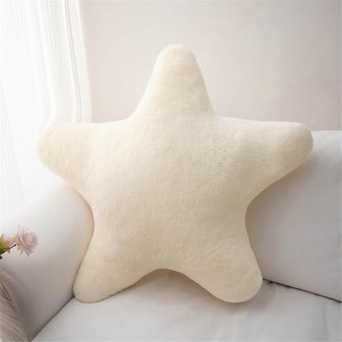 Ueiwffzo Kuschelkissen Kinder Plüschkissen Stern Dekokissen Schlafkissen Gefülltes Kissen für Mädchen & Jungen Zuhause Schlafzimmer (Beige,60cm) von Ueiwffzo