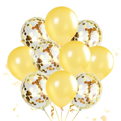 Ueiwffzo Luftballon, 60 Stück 12 Zoll Ballons mit 2 Rollen,Doppelschichten Ballons für Mädchen Hochzeit Babyparty Boho Geburtstag Party Dekoration (Golden) von Ueiwffzo