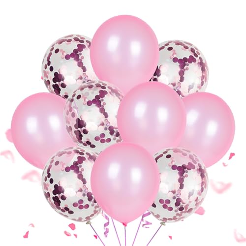 Ueiwffzo Luftballon, 60 Stück 12 Zoll Ballons mit 2 Rollen,Doppelschichten Ballons für Mädchen Hochzeit Babyparty Boho Geburtstag Party Dekoration (Rosa) von Ueiwffzo