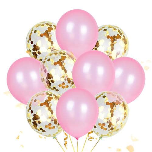 Ueiwffzo Luftballon, 60 Stück 12 Zoll Ballons mit 2 Rollen,Doppelschichten Ballons für Mädchen Hochzeit Babyparty Boho Geburtstag Party Dekoration (Rosa Gold) von Ueiwffzo