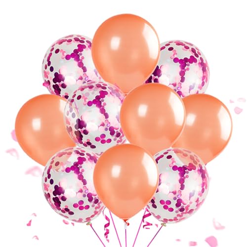 Ueiwffzo Luftballon, 60 Stück 12 Zoll Ballons mit 2 Rollen,Doppelschichten Ballons für Mädchen Hochzeit Babyparty Boho Geburtstag Party Dekoration (Roségold und Rosérot) von Ueiwffzo