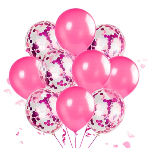 Ueiwffzo Luftballon, 60 Stück 12 Zoll Ballons mit 2 Rollen,Doppelschichten Ballons für Mädchen Hochzeit Babyparty Boho Geburtstag Party Dekoration (Rosérot) von Ueiwffzo