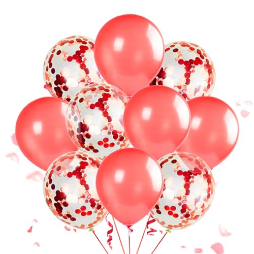 Ueiwffzo Luftballon, 60 Stück 12 Zoll Ballons mit 2 Rollen,Doppelschichten Ballons für Mädchen Hochzeit Babyparty Boho Geburtstag Party Dekoration (Rot) von Ueiwffzo