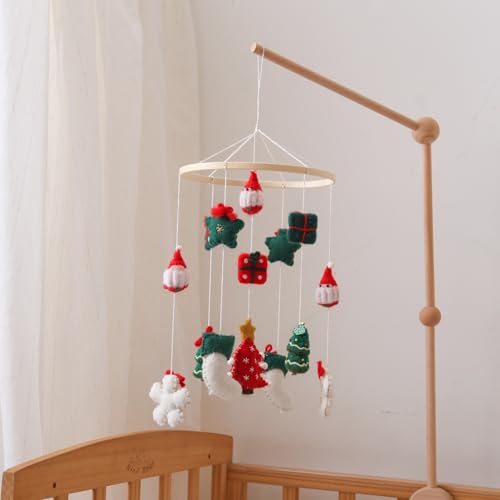 Ueiwffzo Mobile Baby Windspiele Weihnachten Tierische REH Wolken und Sterne Babybett Hängende Windspiele, Neugeborenes Baby Mobile Weihnachtsbaum Windspiel Bettglocke (Weihnachtshut) von Ueiwffzo