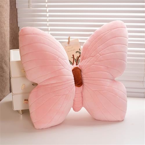 Ueiwffzo Schmetterling Kissen Kuschelkissen Kinder, Kreative Flauschige Kissen, Aesthetic Dekokissen Sofakissen Zierkissen Plüsch Kissen Deko Kissen Für Schlafzimmer Deko (Rosa) von Ueiwffzo