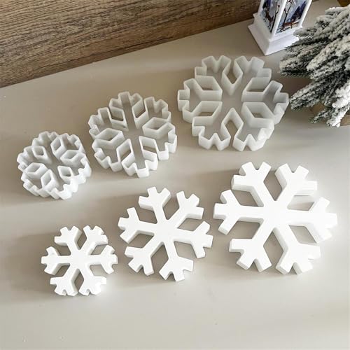 Ueiwffzo Schneeflocken Gießformen, Exklusive Silikonform Weihnachten, Schneeflocken Silikonformen Gießformen für DIY Winter Deko & Weihnachtsdeko, Gipsformen Zum Gießen von Ueiwffzo