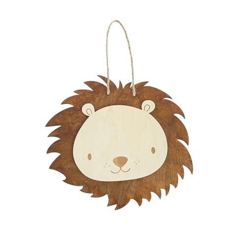 Ueiwffzo Wandbehang Holz Kinderzimmer Deko, Niedliche Löwe Wandbehang Wanddeko, Boho Deko Wall Decoration für Kinderzimmer Wohnzimmer Schlafzimmer von Ueiwffzo