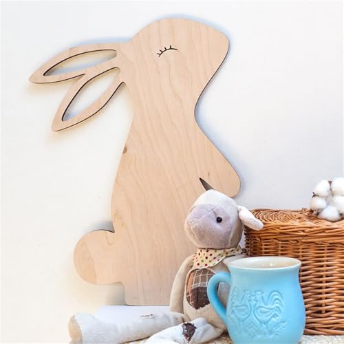 Ueiwffzo Wandsticker Kinderzimmer Wanddeko Holz, Selbstklebende Niedliche Tiere Wandaufkleber aus Holz, Holz Wand Deko für Kinderzimmer Babyzimmer Schlafzimmer (C) von Ueiwffzo