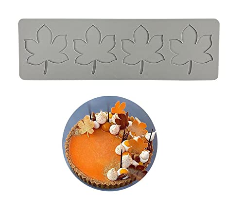 Spitzenform für Kuchen, Spitze, Fondant, Silikonform für Kuchendekoration, 4 Löcher, Ahornblätter von Uenmay