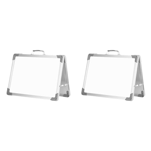 Uhidka 2X Trocken LöSchen Whiteboard 16 X 12 Magnetische Doppel Seitige Desktop Whiteboard Tragbare Staffelei mit StäNder & Halter für Kinder BüRo Haus Lehre von Uhidka