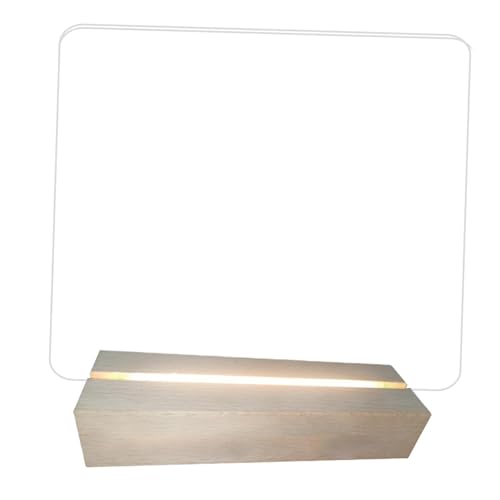 Uhngw LED Leuchttafel | Holzsockel trocken abwischbar Message Board | Kreative Schreibtafel, Memoboard mit Licht, beleuchtetes Zeichenbrett für Büros, Schule, Zuhause von Uhngw