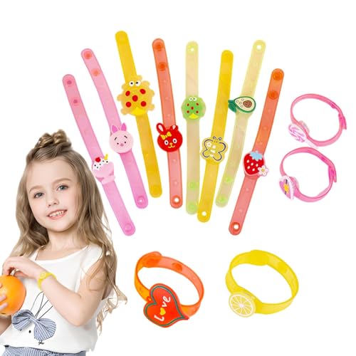 Uhngw Leuchtende Armbänder,LED-Armband,12X leuchtende LED-Armbänder mit Cartoon-Motiv - Leuchtende Stabarmbänder, bunt blinkende Armbänder, im Dunkeln leuchtende Partygeschenke für Kinder und von Uhngw