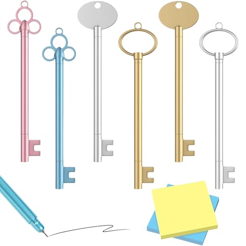 Stift Schlüsselform, 24 Stück Schlüsselstift Mit 2 Haftnotizen Gel Tinte Tintenroller Feder Schlüsselform Kreative Gelstifte Schulbedarf, Schlüsselstifte Für Büro Schreibwaren Schul, Schwarzer von UieaMsio