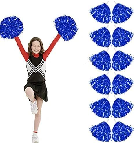 UieaMsio 12 Stück Cheerleading Pompons,Cheerleader Pompons Handblumen,Bright Metallic Cheers Ball,Metallfolie Cheerleading Pom Poms für Sports Wettbewerb Karnevalspartys Verwendet von UieaMsio