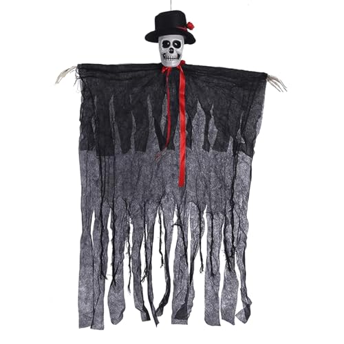 UieaMsio Halloween Skelett Dekoration, Halloween Hängende Dekoration Skelett Geist, 90 x 60 cm Halloween Dekoration Horror Geist, Halloween Totenkopf Geist für Halloween, Garten Outdoor Haunted House von UieaMsio