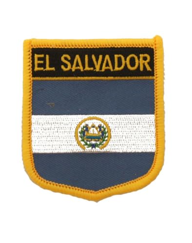 Uijokdef 1 Stück (7 x 6 cm) El Salvador Flaggen-Flicken zum Aufbügeln oder Aufnähen, bestickt, taktischer Militär-National-Patch El Salvador (El Salvador) von Uijokdef