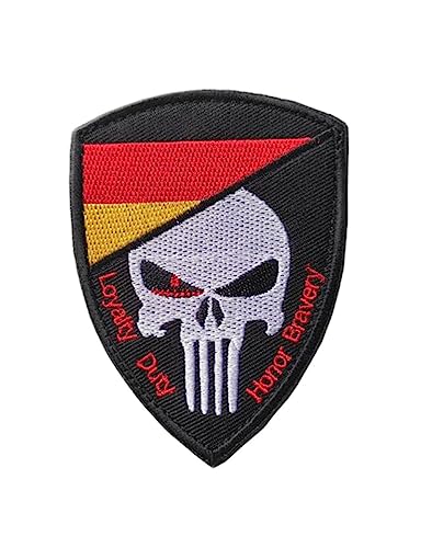 Uijokdef 1 x Aufnäher mit Totenkopf- und Deutschland-Flagge, bestickt, taktischer Militär-Deutschland-Patch (Deutschland) von Uijokdef